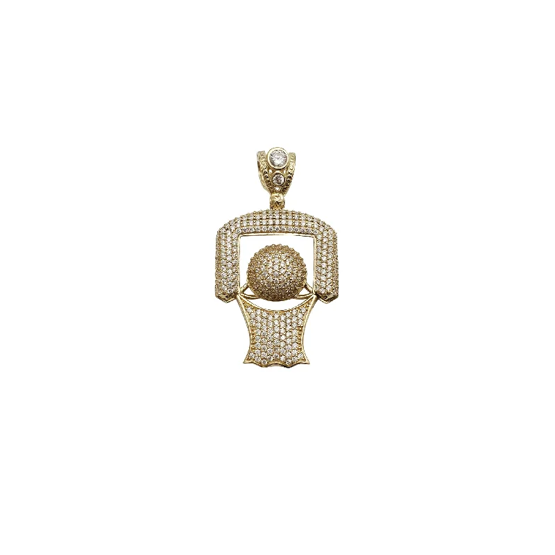 real citrine gemstone pendant Basketball & Hoop CZ Pendant 2 (14K)
