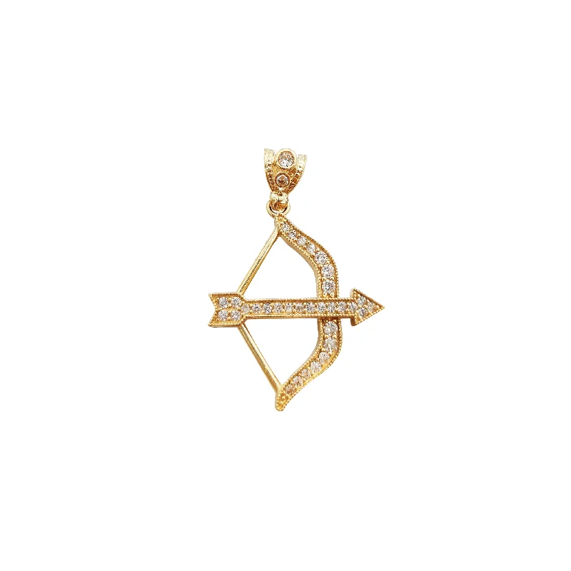 sapphire halo engagement ring Box and Arrow Pendant (14K)