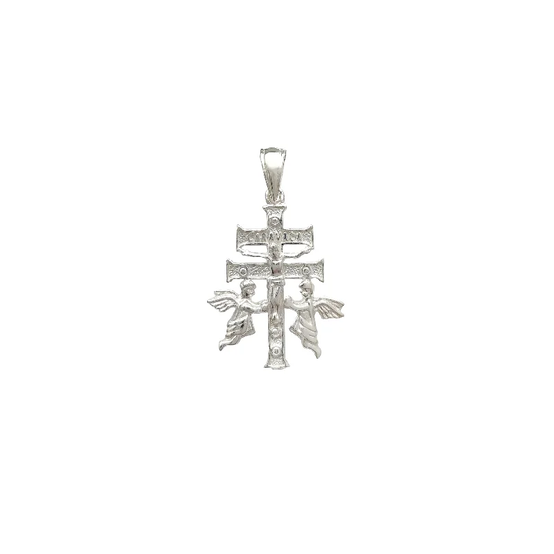 personalized gold bar necklace Caravaca Jesus Crucifix Pendant (Silver)