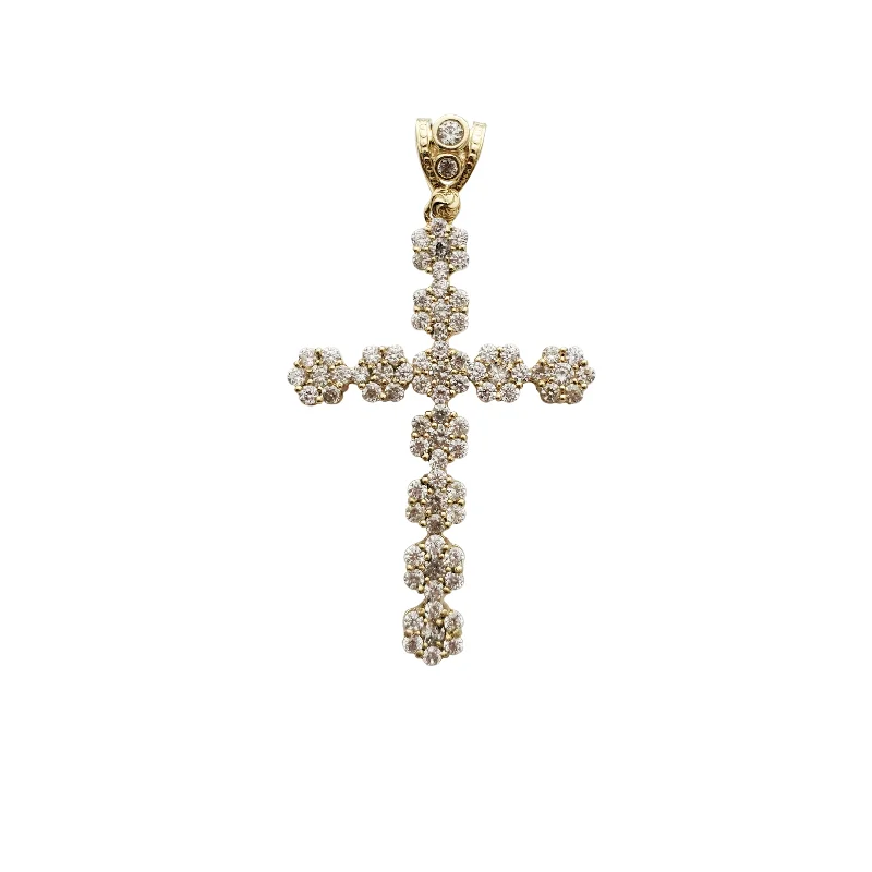 personalized couple rings Cluster Cross Pendant (14K)