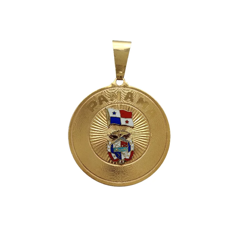 simple crystal pendant necklace Panama Medallion Pendant (14K)