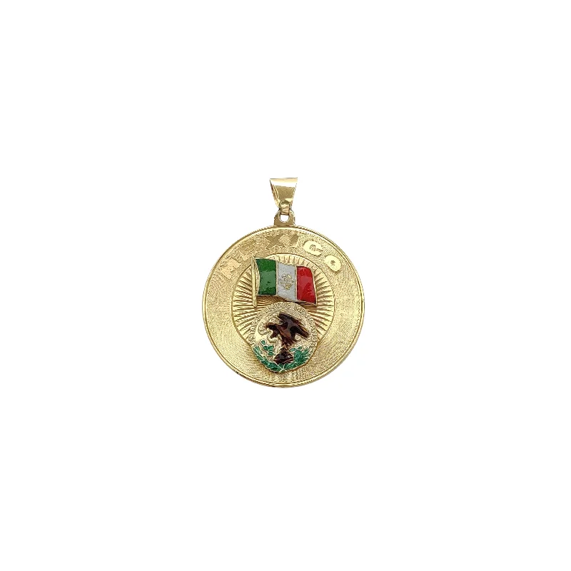 men’s beaded bracelet with charms Mexico Medallion Pendant (14K)