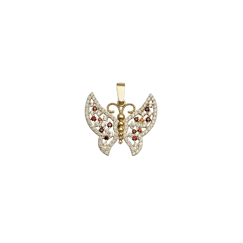 dainty butterfly pendant necklace Butterfly CZ Pendant (14K)