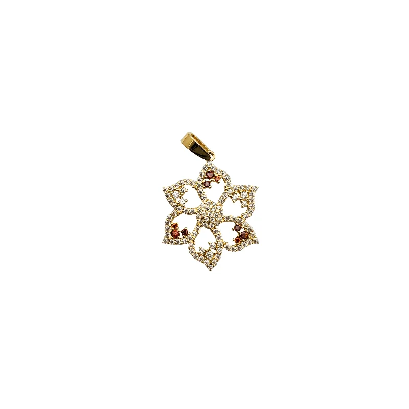 round-cut blue sapphire earrings Cubic Zirconia Open Rose Pendant (14K)