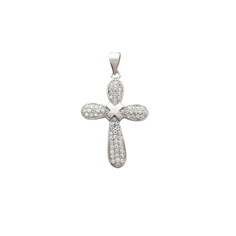 dainty birthstone ring for women Cz Cross Pendant (Silver)