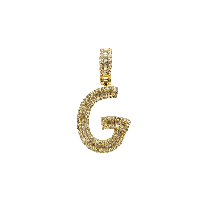unique zodiac constellation necklace Diamond Initial Letter "G" Pendant (14K)