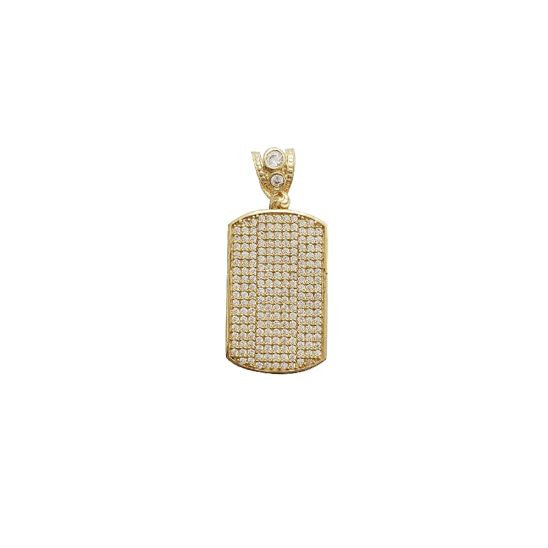 vintage-style garnet ring Dog Tag CZ Pendant (14K)