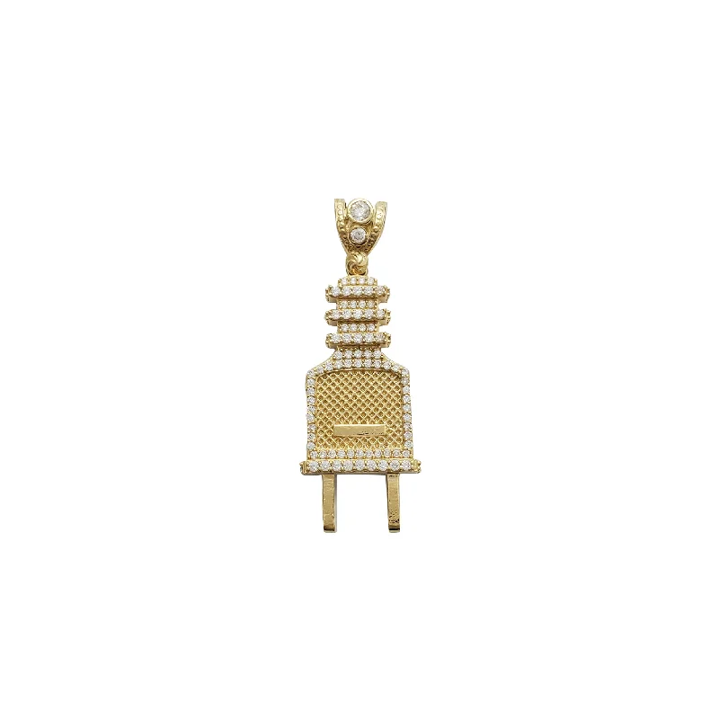 black diamond eternity band Electric Plug CZ Pendant (14K)