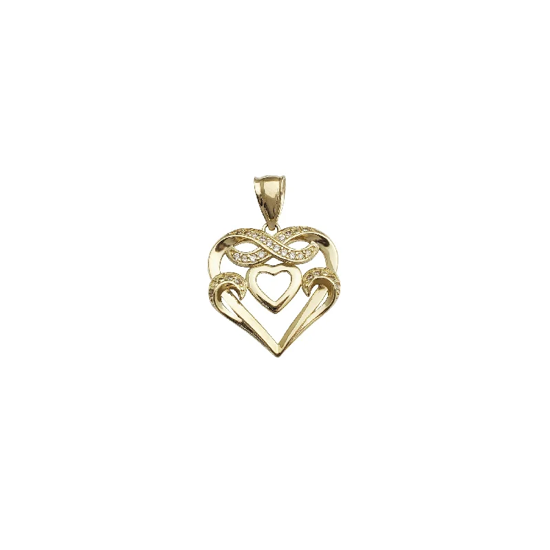 natural amethyst necklace Fancy Infinity Heart CZ Pendant (14K)