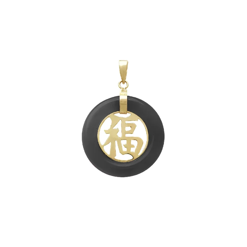 gold charm bracelet with initials "Fortune & Happiness" Purple Jade Pendant (14K)