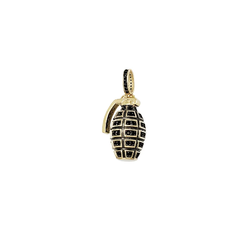 handmade macrame bracelet for men Grenade CZ Pendant (14K)