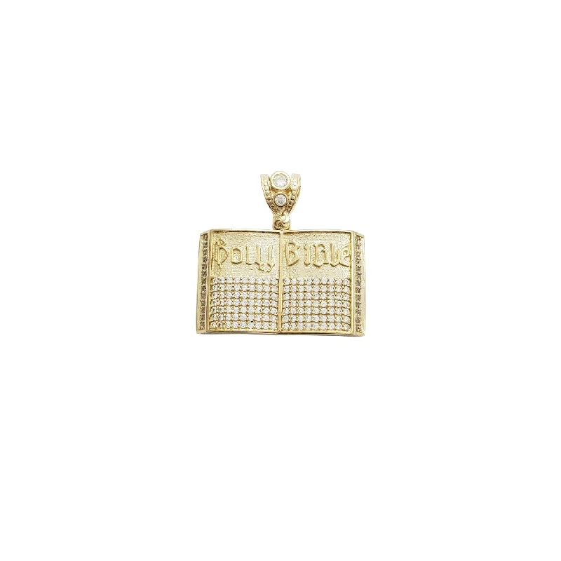 dainty cherry blossom ring Holy Bible CZ Pendant (14K)