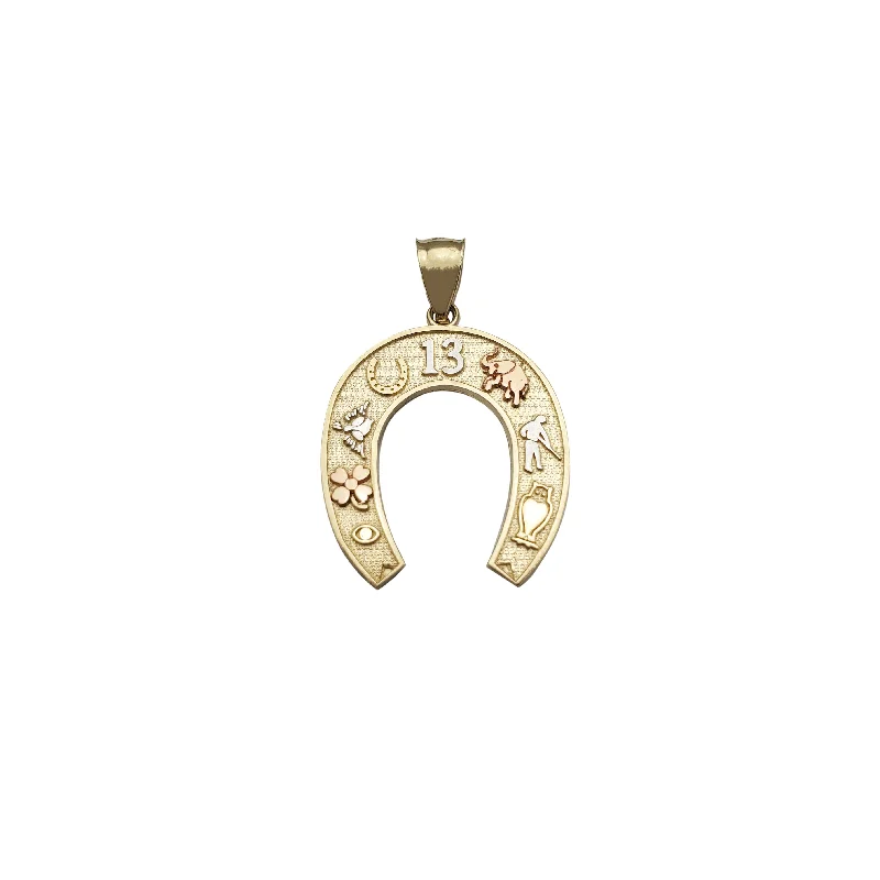 personalized ring with name Horseshoe Seven Potential Pendant (14K)