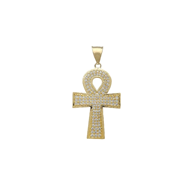 real smoky quartz pendant Iced-Out Ankh Pendant (14K)