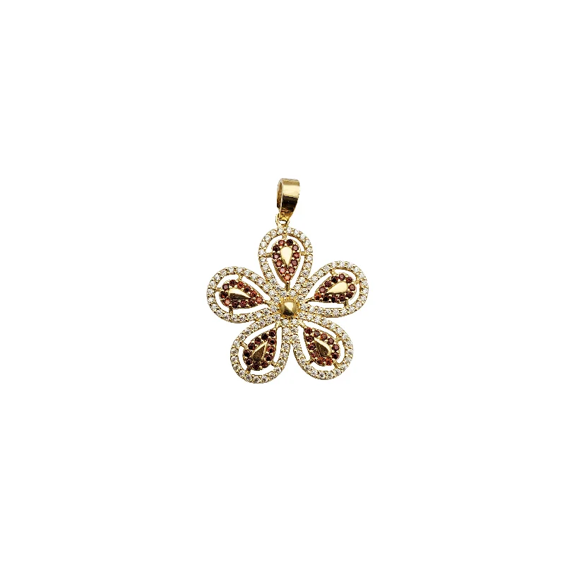 vintage crystal chandelier earrings Iced-Out Jasmine Flower Pendant (14K)
