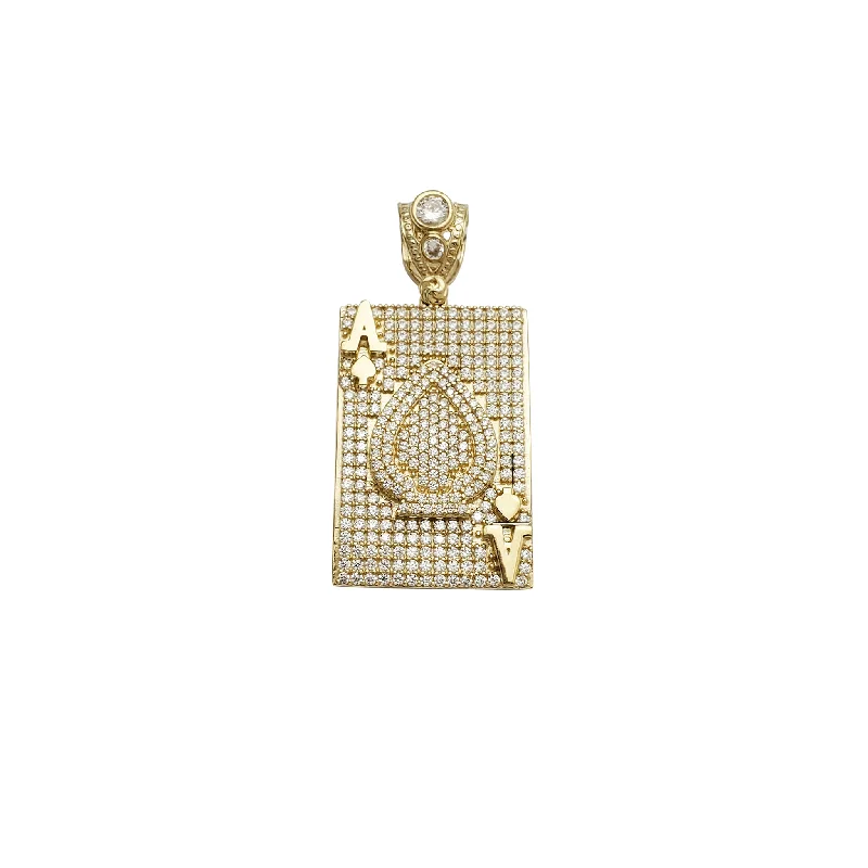 small diamond nose stud Iced-Out Poker Card CZ Pendant (14K)