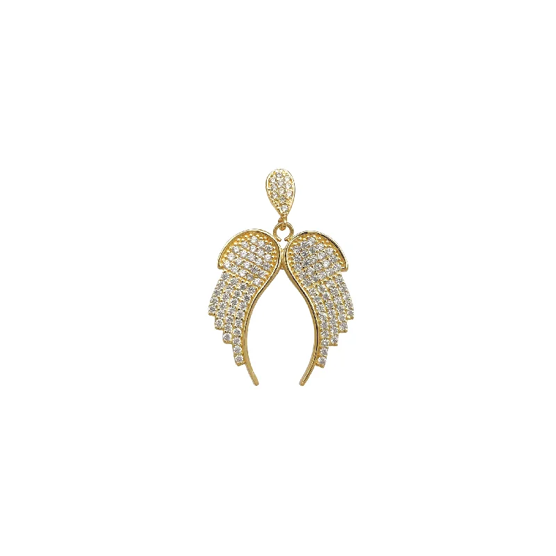 dainty pearl and diamond ring Icy Angel Wings Pendant (14K)