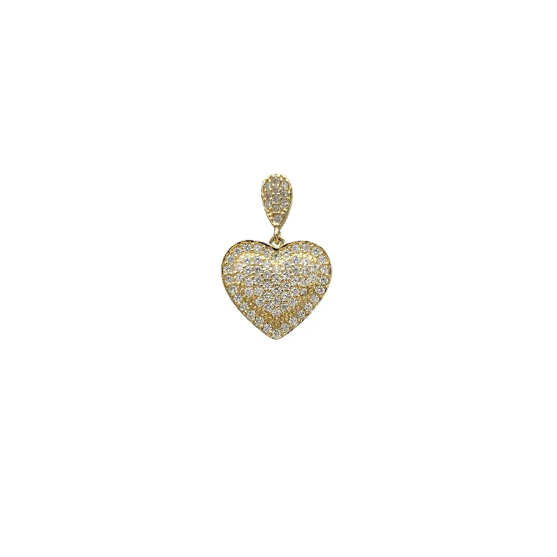 elegant aquamarine drop earrings Icy Double Heart Pendant (14K)