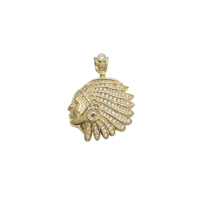 minimalist gemstone stud earrings Indian Head Pendant (14K)