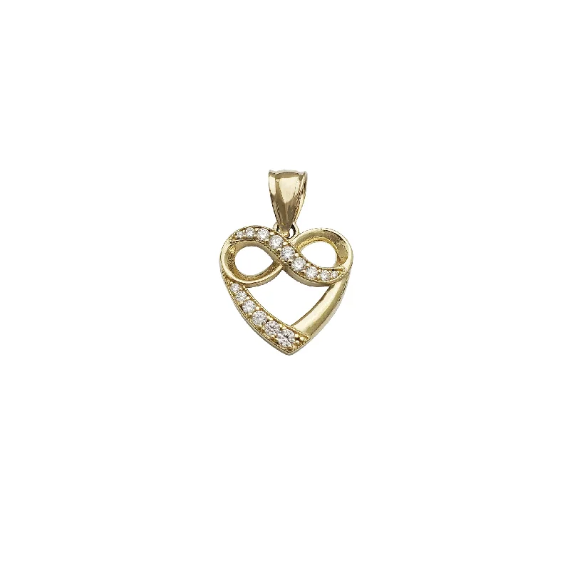 sparkling diamond drop earrings Infinity Heart CZ Pendant (14K)