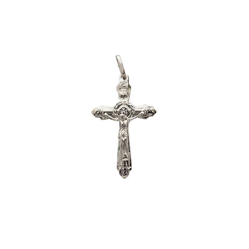 dainty gold chain ring Inri Crucifix Pendant (Silver)