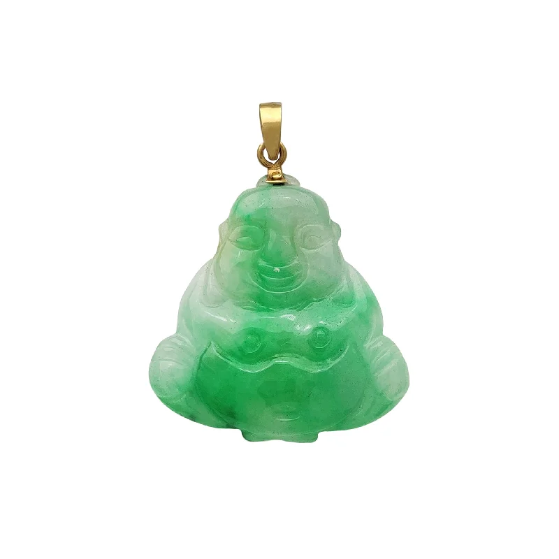 rose gold feather earrings Laughing Buddha Jade Pendant (14K)