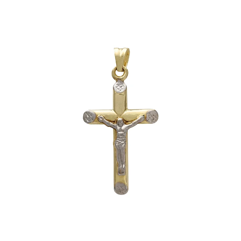 celestial sun charm anklet Lightweight Two-Tone Crucifix Pendant (14K)