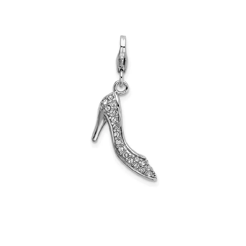 dainty gold chain earrings Lobster Clasp High Heel Charm (Silver)