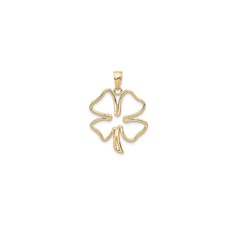 dainty gemstone drop earrings Outlined Four-Clover Pendant (14K)