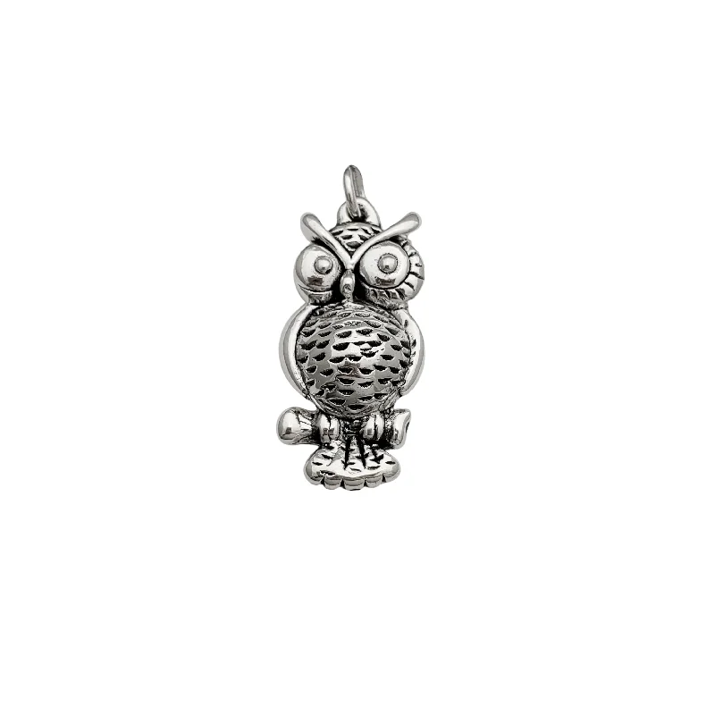 bohemian gemstone choker Owl Pendant (Silver)