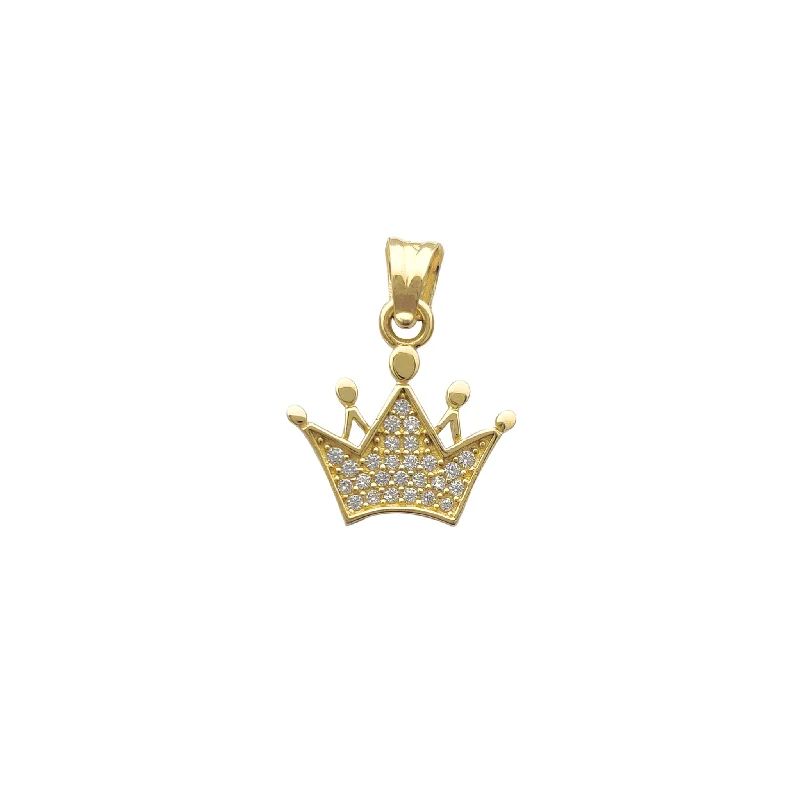 amethyst gemstone engagement ring Pave Crown Pendant (14K)