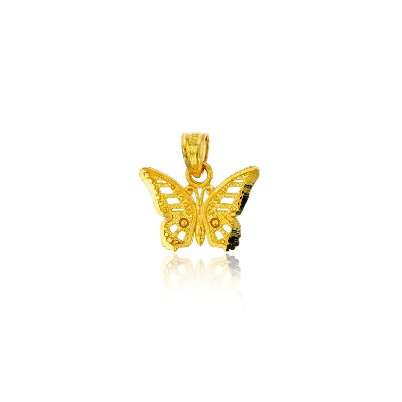 waterproof beach anklet stainless steel Plain Gold Butterfly Pendant (14K)