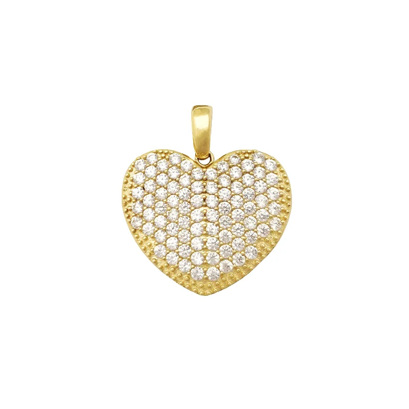 minimalist moonstone bracelet Puffy Heart Pendant (14K)