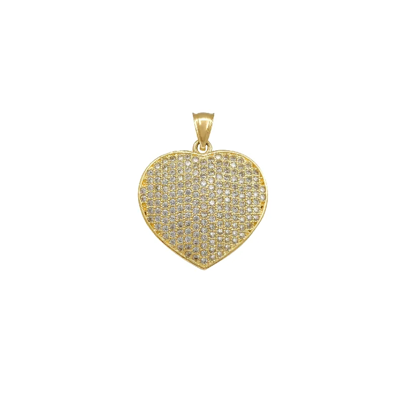 black onyx men’s signet ring Puffy Icy Heart Pendant (14K)
