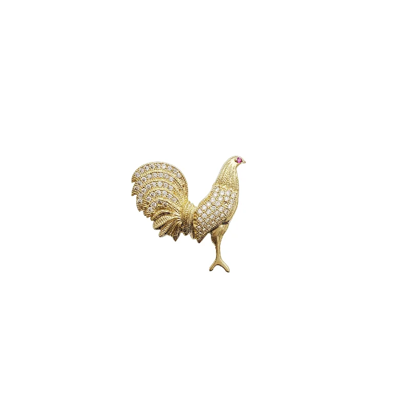 celestial galaxy planet earrings Rooster CZ Pendant (14K)