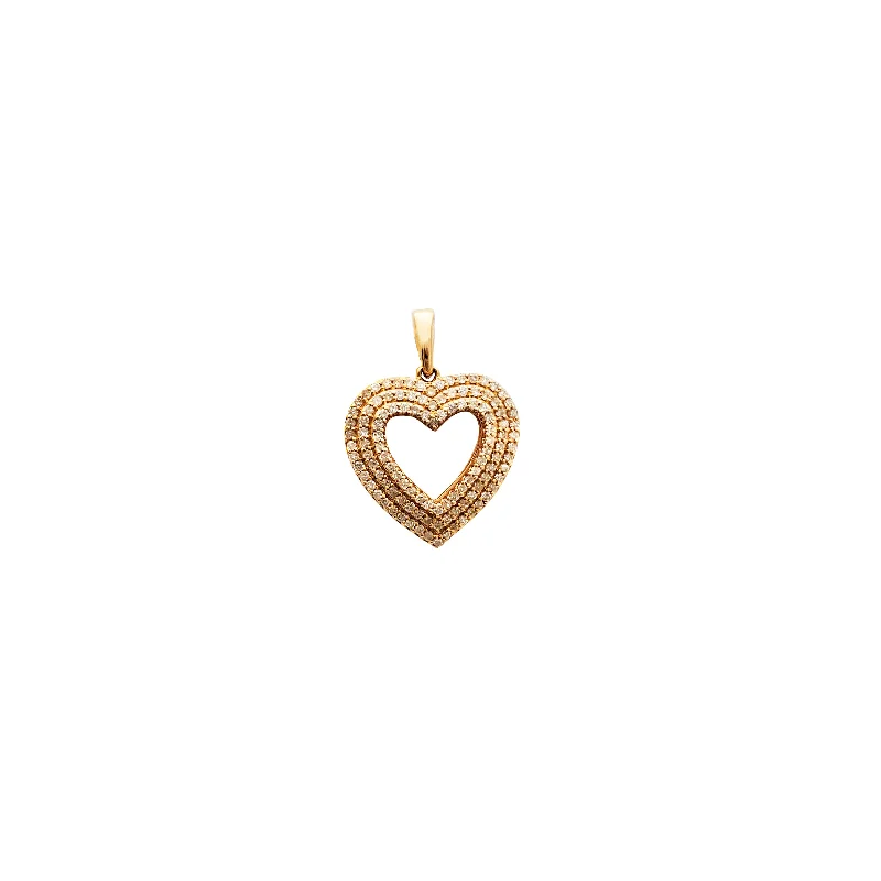 men’s engraved cuff bracelet Rose Gold Open Heart Diamond Pendant (14K)