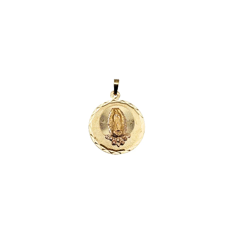 personalized engraved locket Round Shape Guadalupe Pendant (14K)
