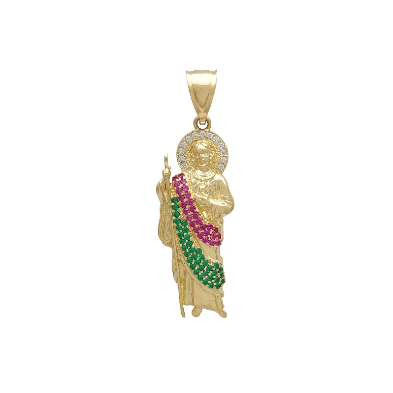 unique tribal silver ring Saint Jude Pendant (14K)