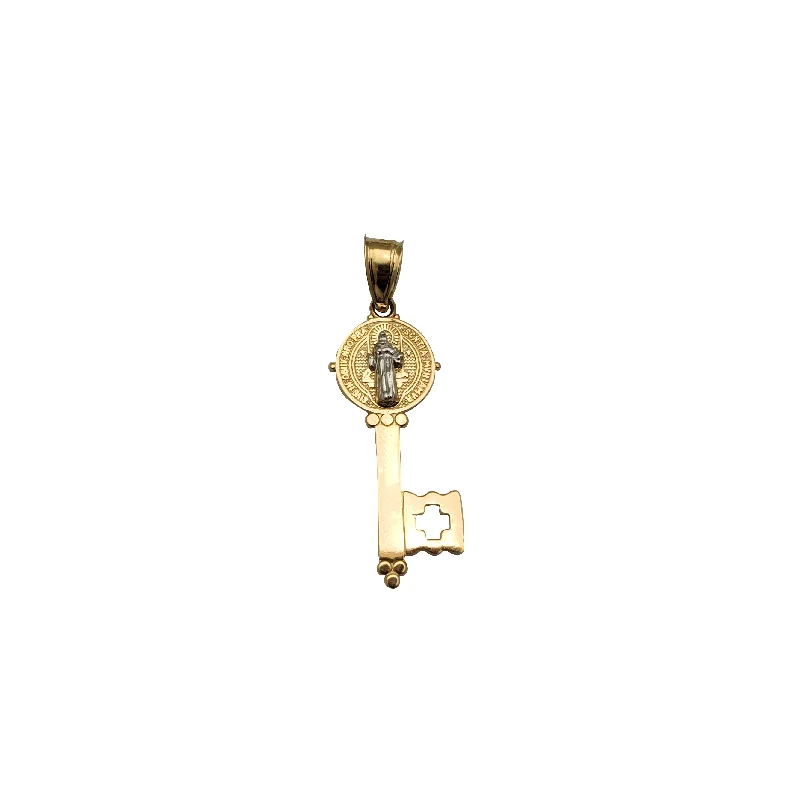 chunky boho turquoise ring Saint Key Pendant (14K)
