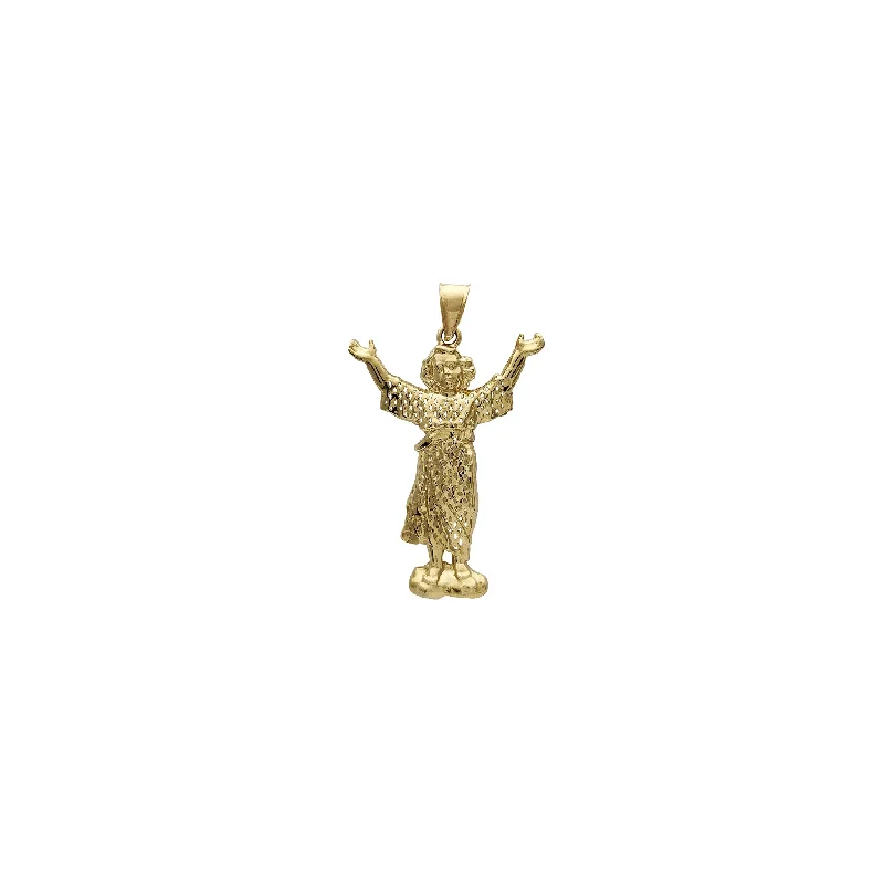 celestial crescent moon bracelet Silhouette Baby Jesus Open Arms Pendant (14K)