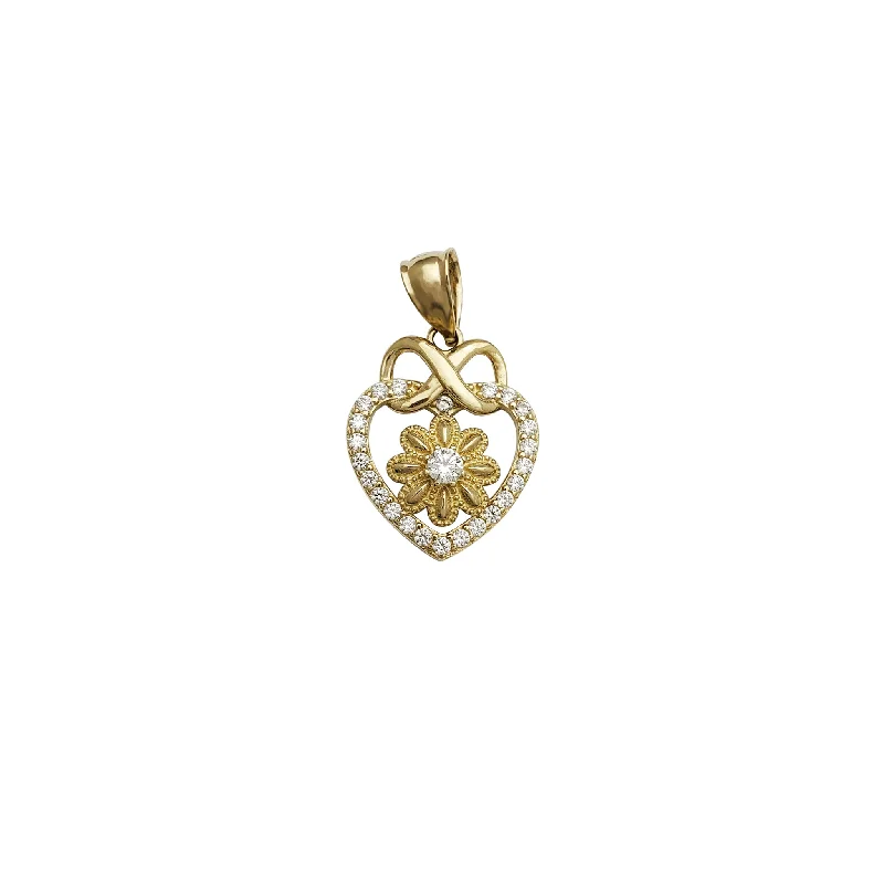 sterling silver dragonfly pendant Sunflower Heart Infinity CZ Pendant (14K)