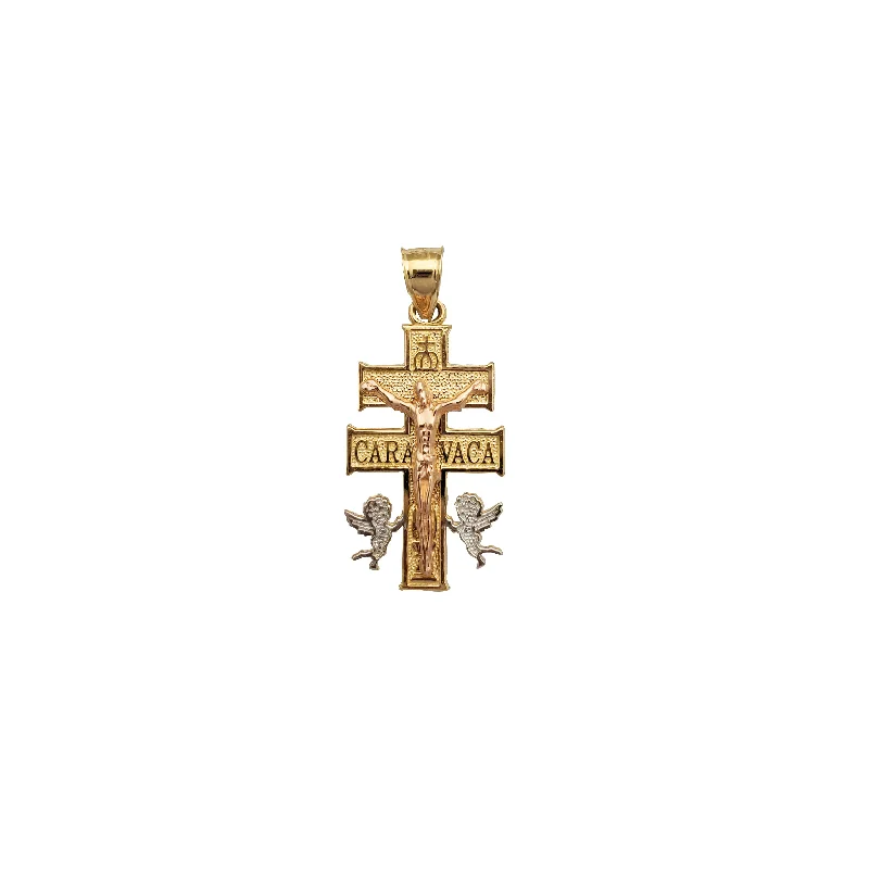vintage diamond pendant necklace Tricolor Caravaca Crucifix Pendant (14K)