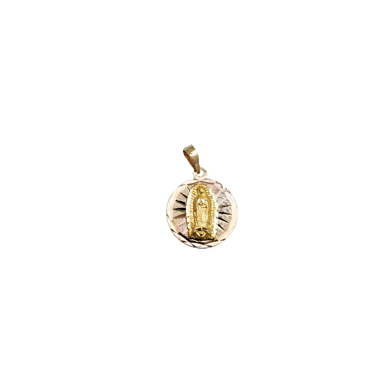 handmade leather ring Tricolor Diamond-Cut Guadalupe Pendant (14K)