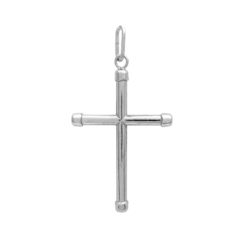 unique diamond tennis bracelet Tube Cross Pendant (Silver)