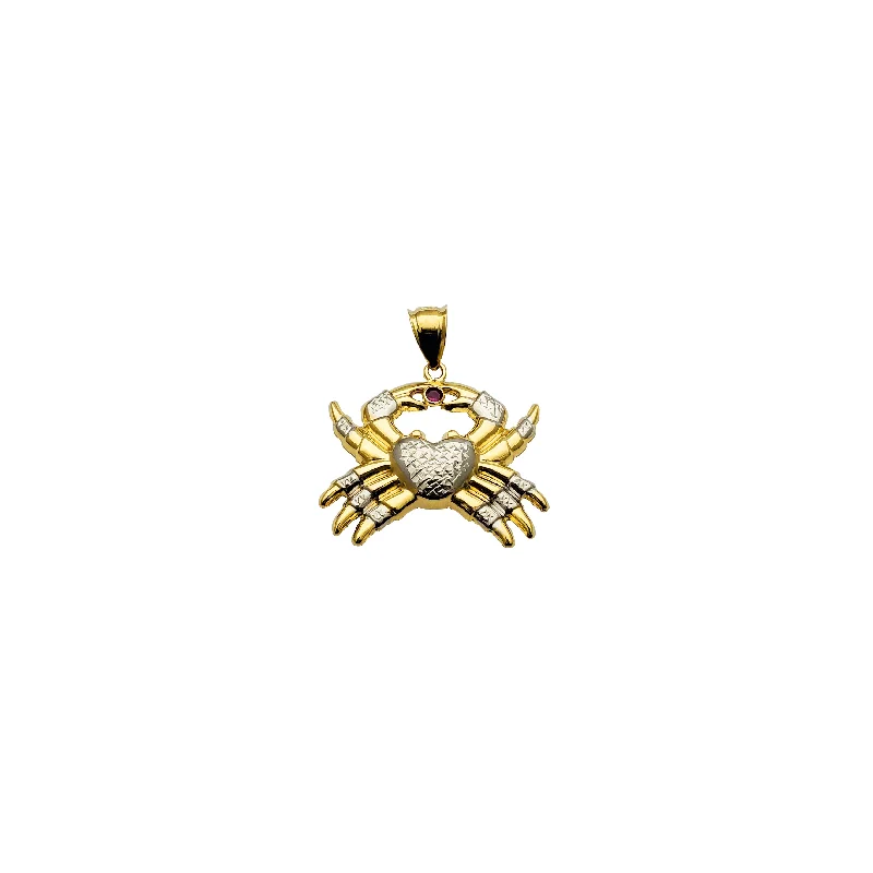 real jade jadeite bangle Two-tone Crab Pendant (14K)