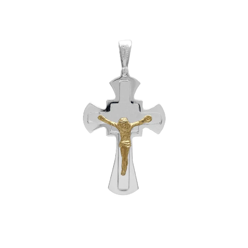vintage citrine ring Two-Tone Crucifix Pendant (Silver)