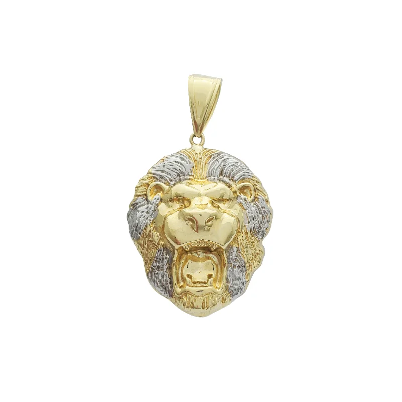 handmade braided hemp bracelet Two-Tone Lion Head Pendant (14K)