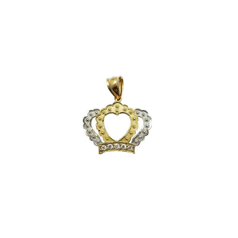 bold statement cuff bracelet Two-tone Outline Crown Pendant (14K)