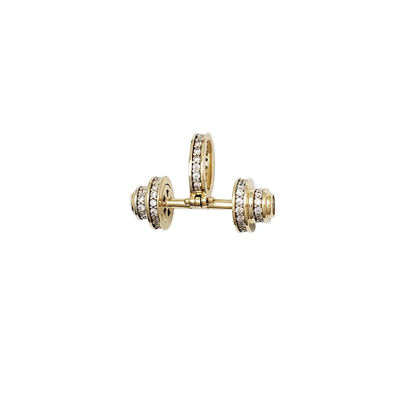 vintage filigree locket necklace Weight Dumbbell CZ Pendant (14K)