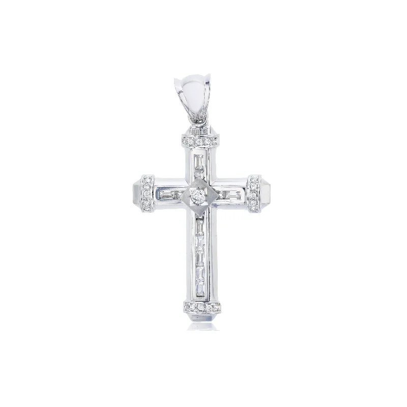 gemstone stacking rings colorful White Gold Cross Pendant (14K)